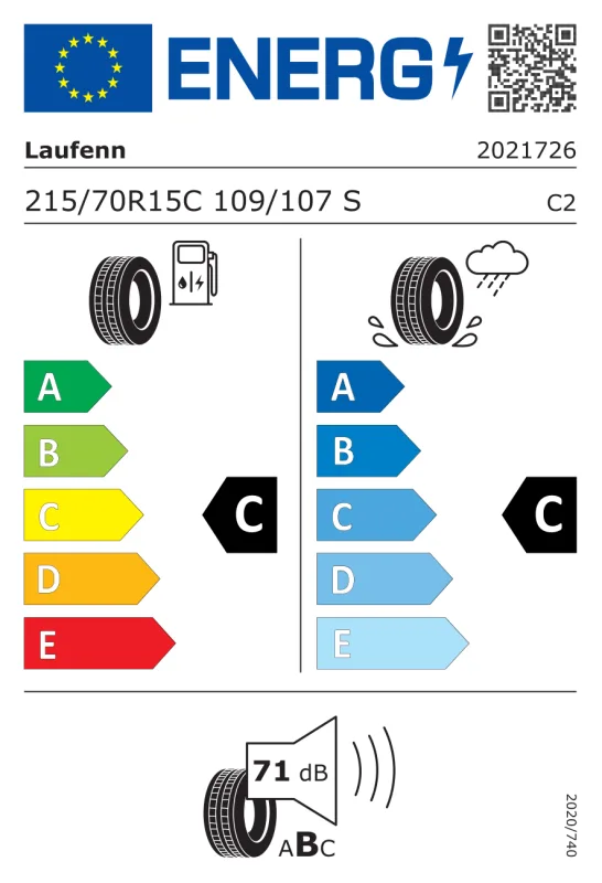 EU energiacímke - Laufenn 215/70 R15C X FIT Van LV01 [109/107] S 109/107S