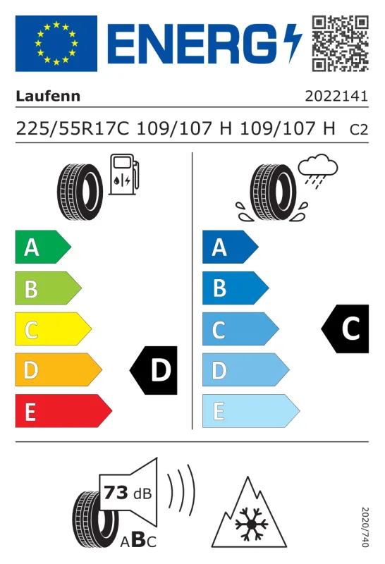EU energiacímke - Laufenn 225/55 R17C X FIT Van 4S LV71 [109/107] H 109/107H