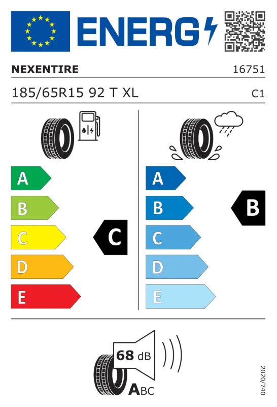 EU energiacímke - Nexen 185/65 R15 N blue HD Plus [92] T XL 92T