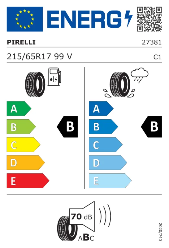 EU energiacímke - Pirelli 215/65R 17 99V TL Scorp.Verde MO FSL MERCEDES-VERSION