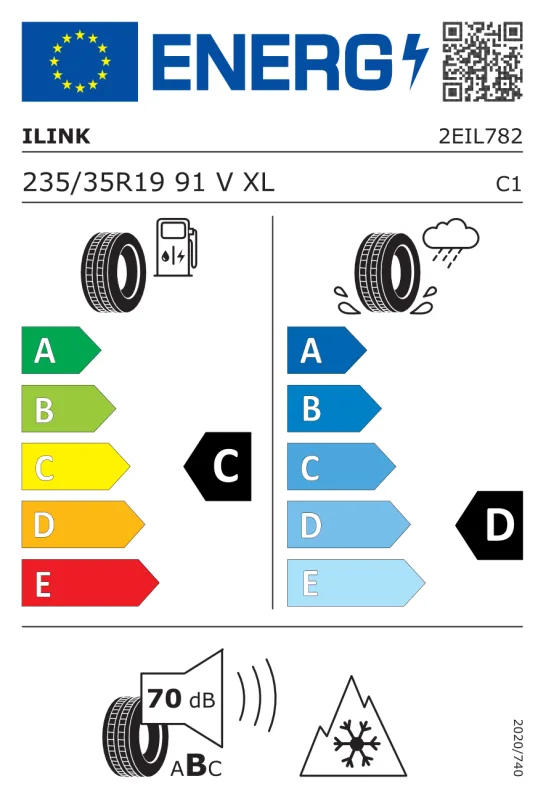 EU energiacímke - Ilink 235/35 R19 SNOWGRIPPER I [91] V XL FR DOT2024 91V